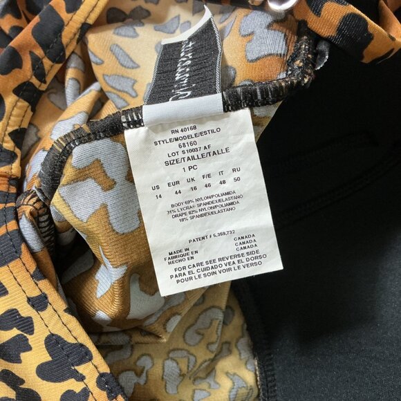 Miraclesuit Rialto Leopard Sweetheart Neck Shirred One Piece Swimsuit US 14 - Picture 6 of 7